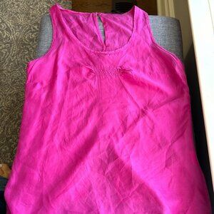 Teenflo 100 Silk Fuchsia Pink Tank In 6